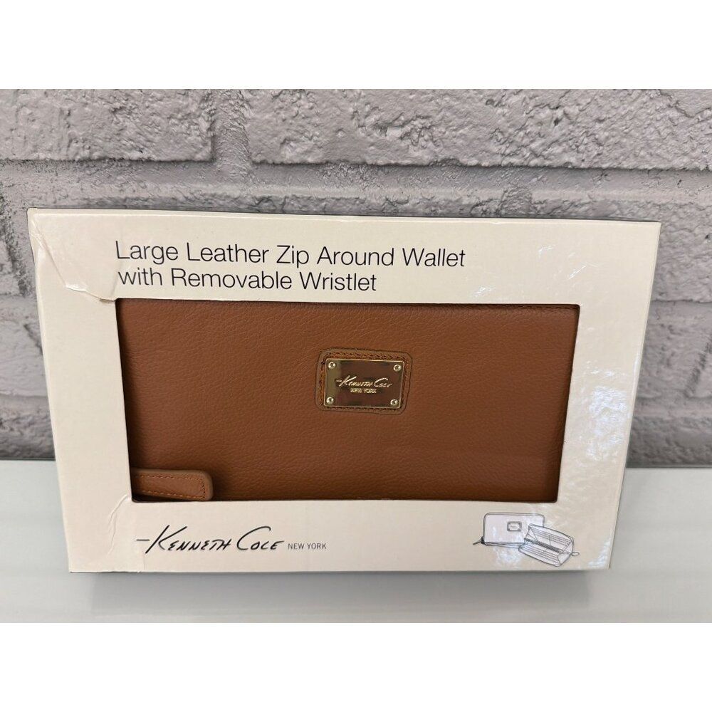 Kenneth Cole Women’s Large Leather Zip Around Wallet with Removable Wristlet